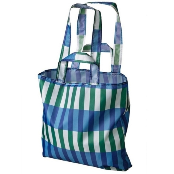 Ikea 2 Pack Skynke shopping tote bag green and blue Bundle - Picture 7 of 7